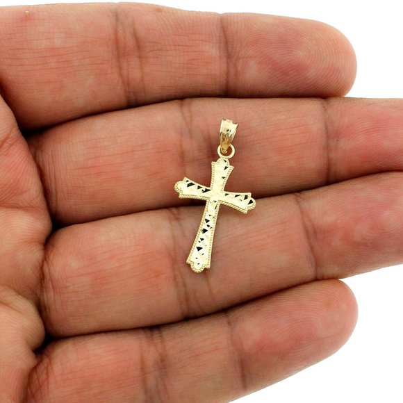 10K Real Gold Rope Chain and Cross Pendant Set - Picture 2 of 9